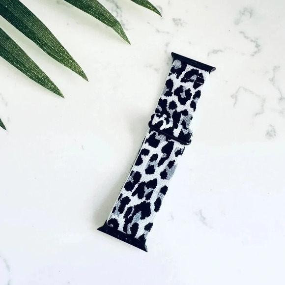 Stretchy Leopard Animal Apple Watch Band Nylon 38 40 41 Adjustable Elastic Sport - Picture 2 of 5